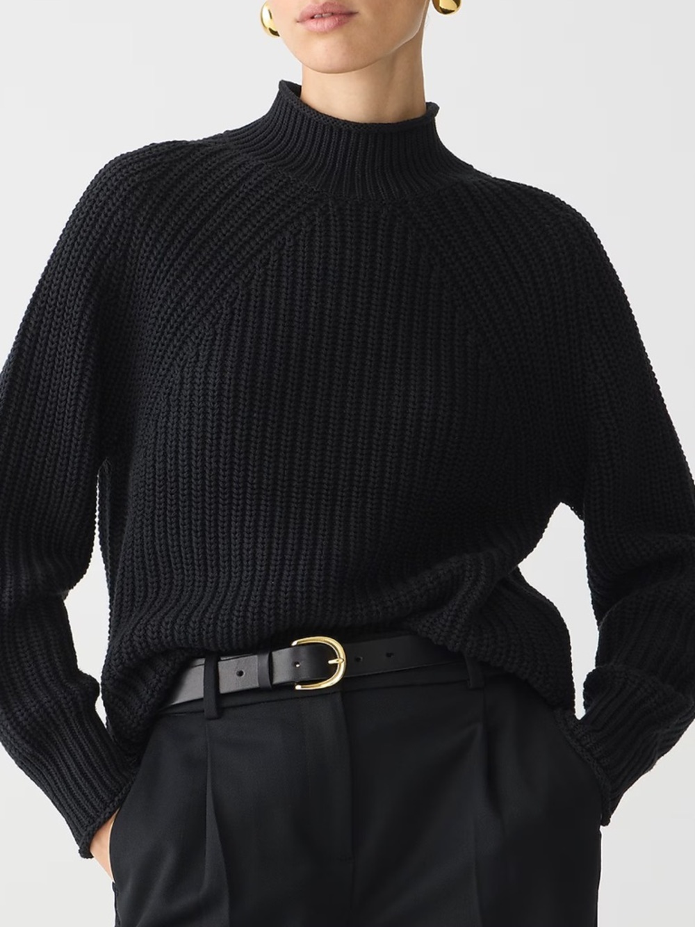J. Crew Black Relaxed Rollneck™ sweater